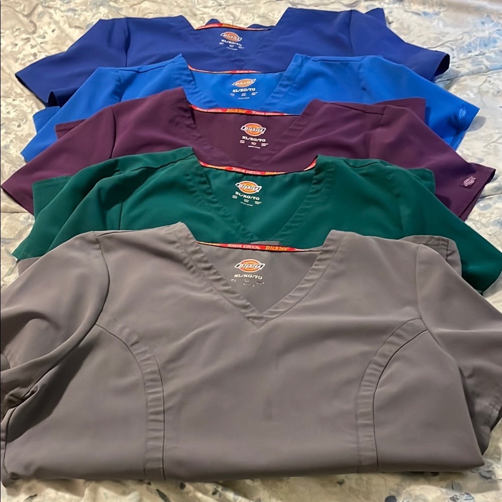 Dickies Women's V-Neck Scrub Tops - Multi-Color Pack